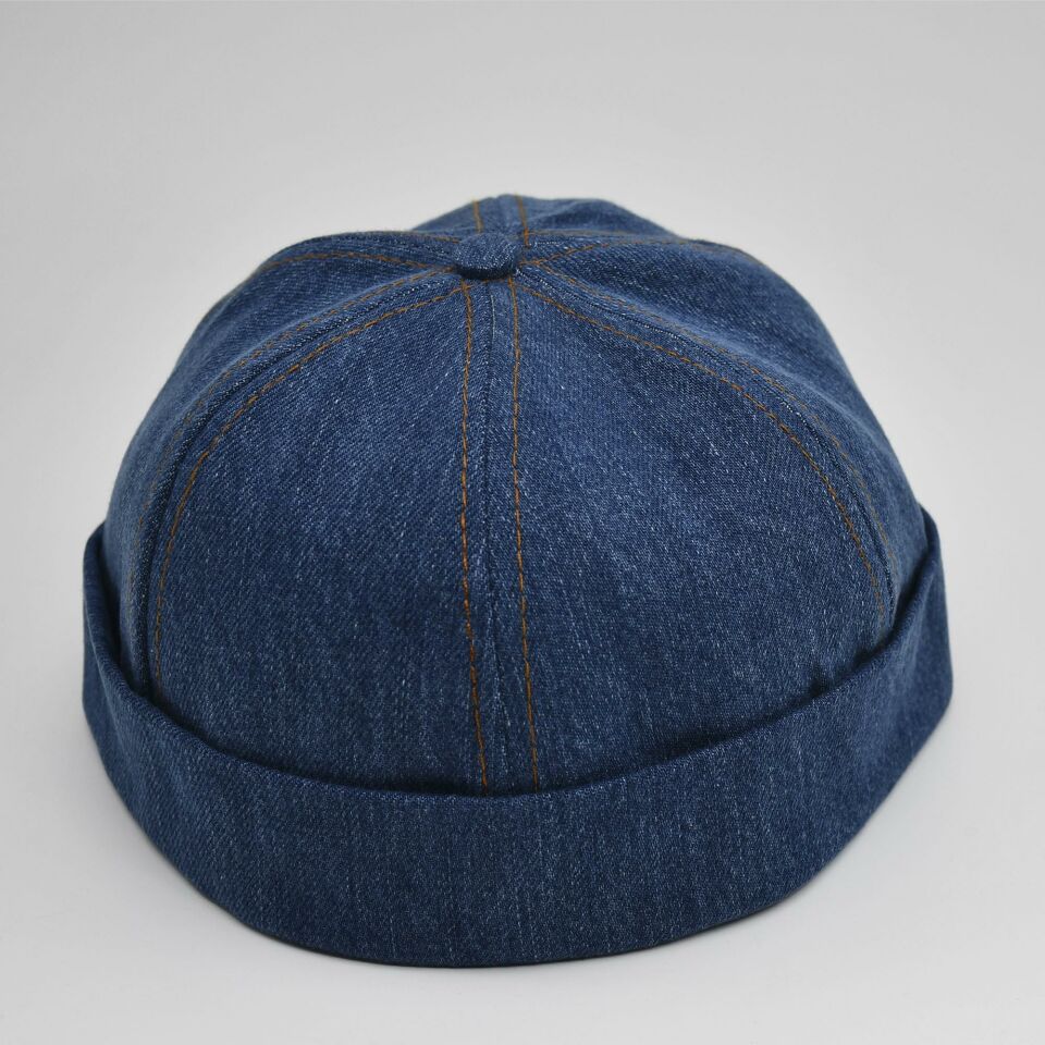 Urban Koyu Mavi Docker Şapka - Sipersiz Denim %100 Pamuk Kep