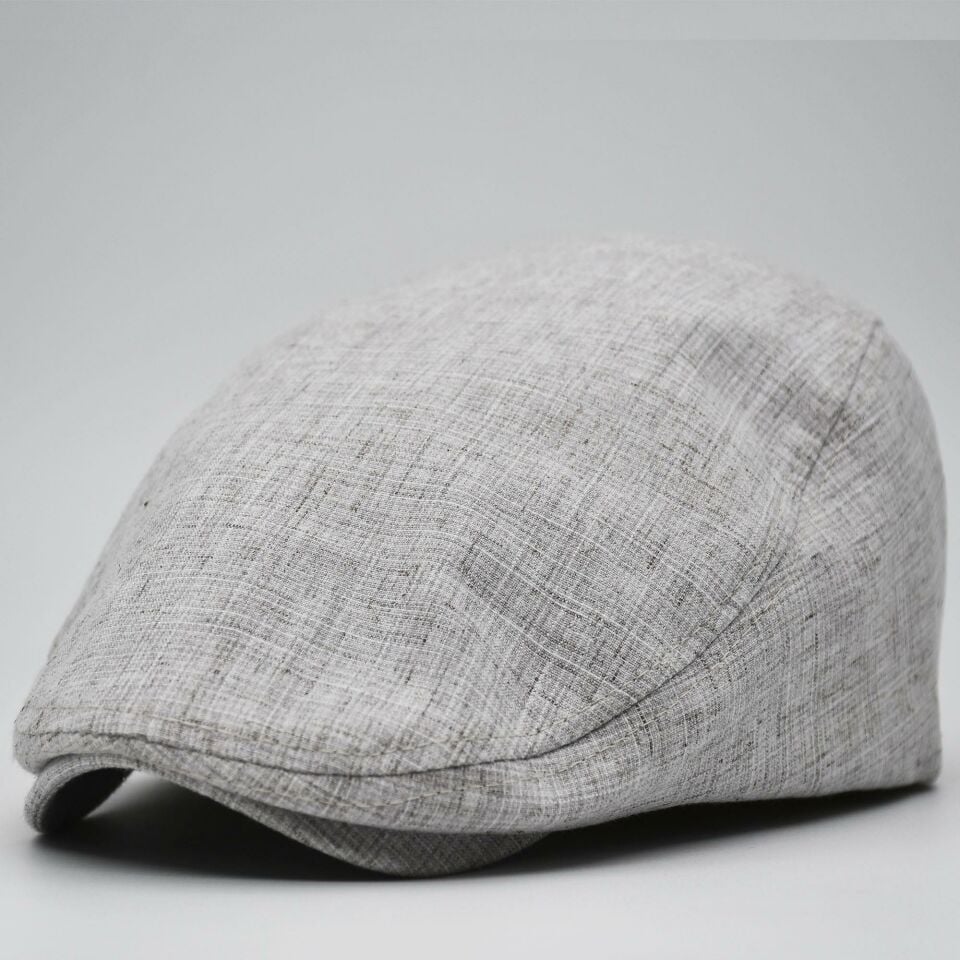 Erkek Kasket Keten Yazlık Flat Cap Şapka
