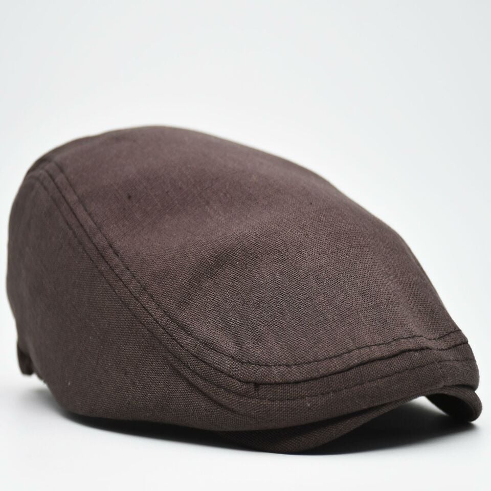 Erkek Kasket Keten Yazlık Flat Cap Şapka