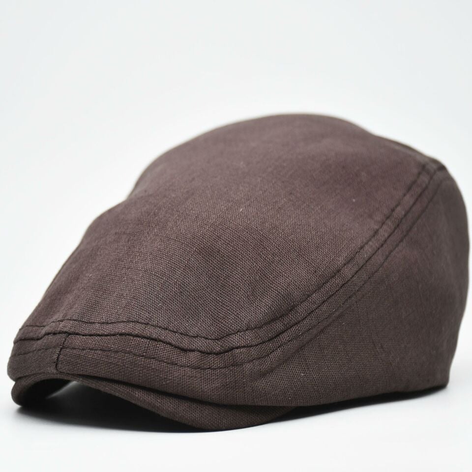 Erkek Kasket Keten Yazlık Flat Cap Şapka