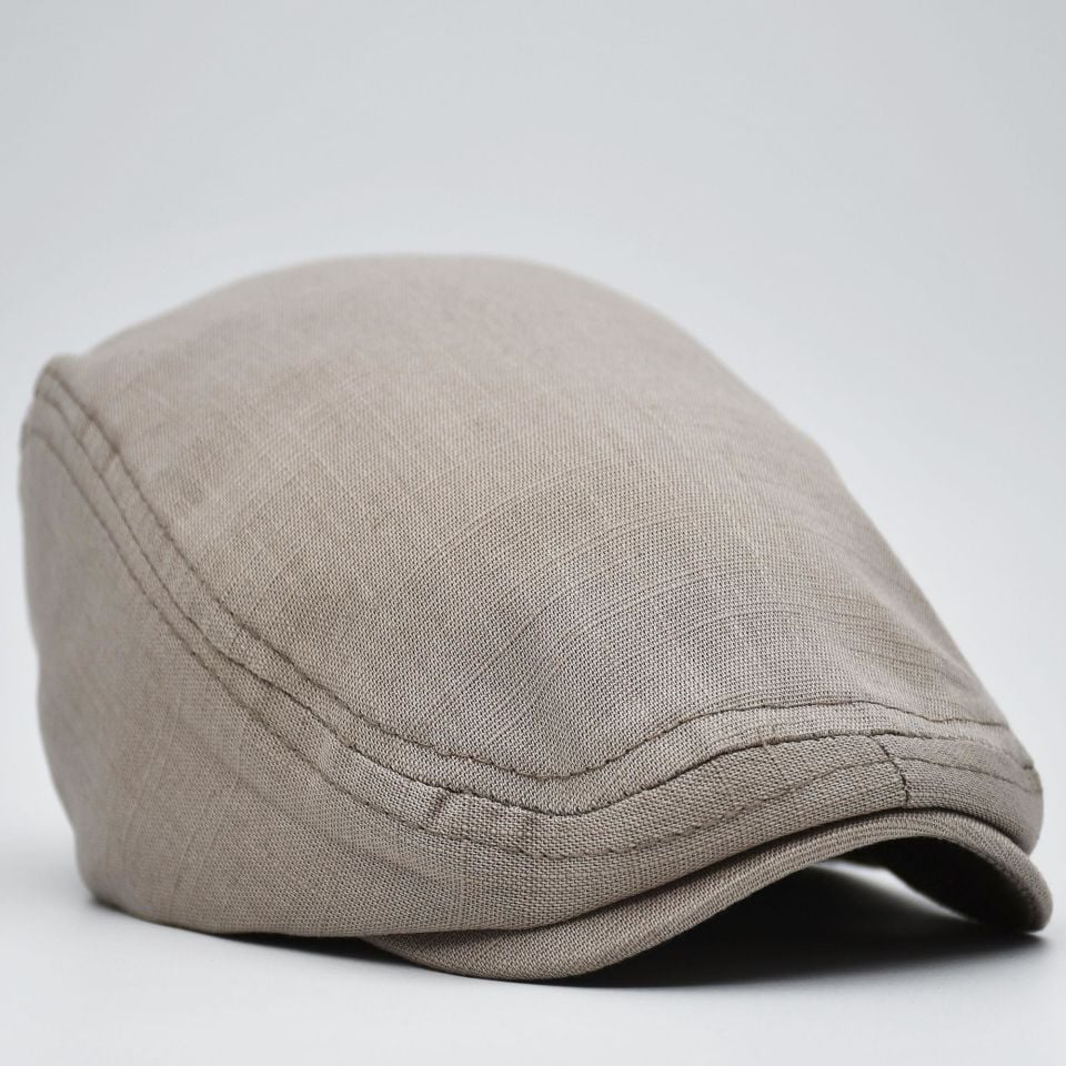 Erkek Kasket Keten Yazlık Flat Cap Şapka