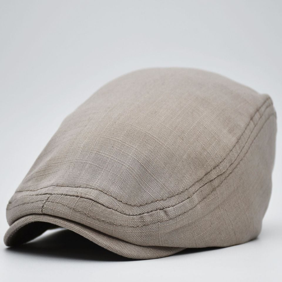 Erkek Kasket Keten Yazlık Flat Cap Şapka