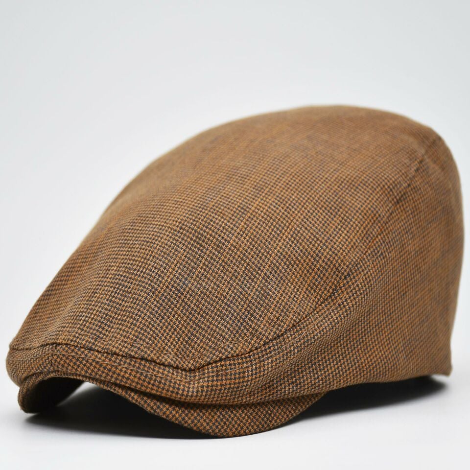 Erkek Kasket Keten Yazlık Flat Cap Şapka