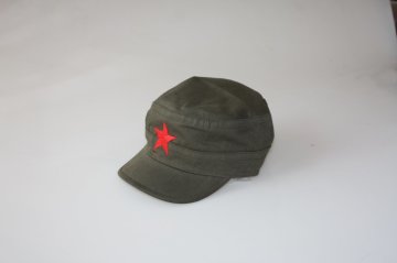 Yıldızlı Fidel Castro Che Guevara Şapkası Yeşil Renk
