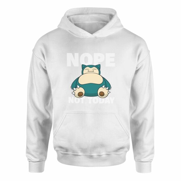 Snorlax Nope Not Today Hoodie XXL - Beyaz | OUTLET