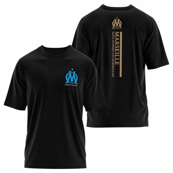 Olympique Marseille Siyah Oversize Tişört