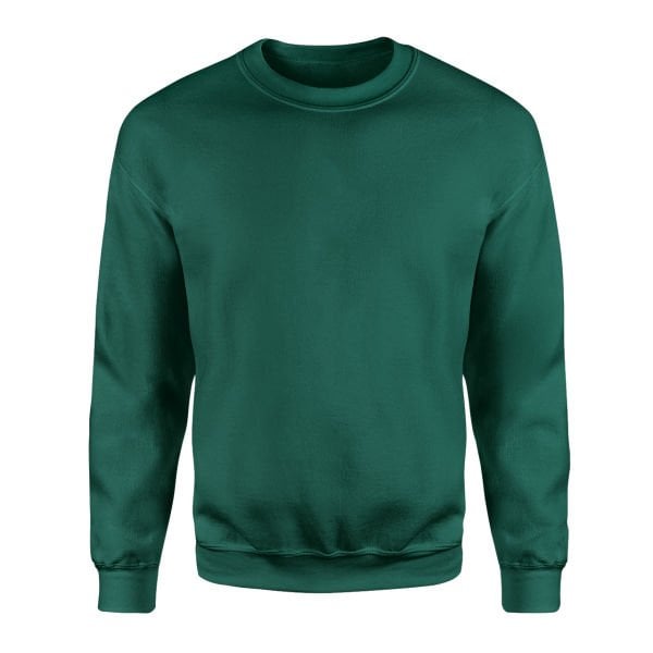 Baskısız Casual Nefti Yeşili Sweatshirt