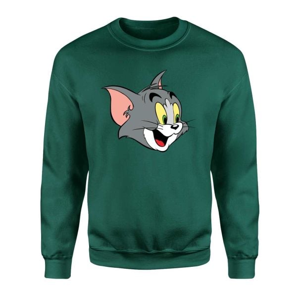Tom ve Jerry Nefti Yeşili Sweatshirt