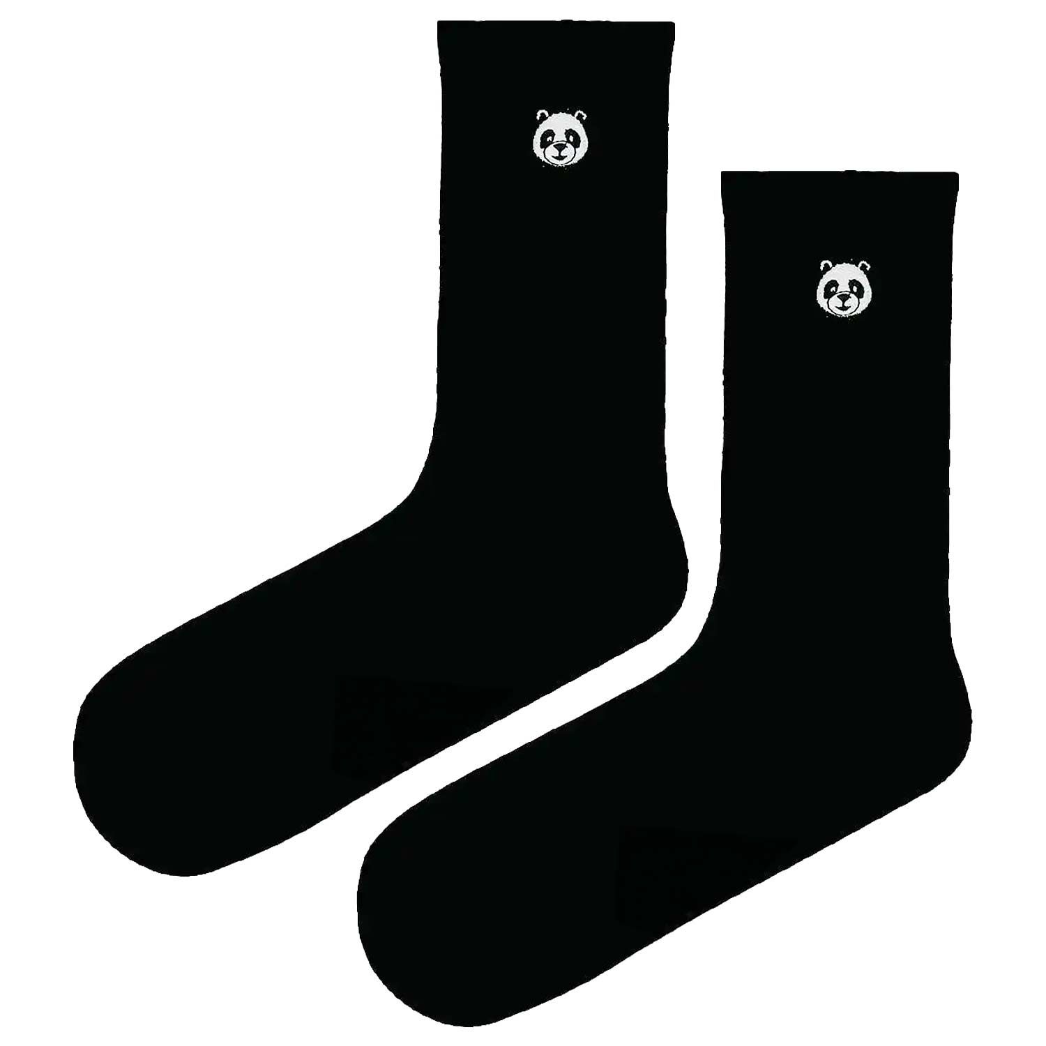 Panda Nakışlı Siyah Çorap