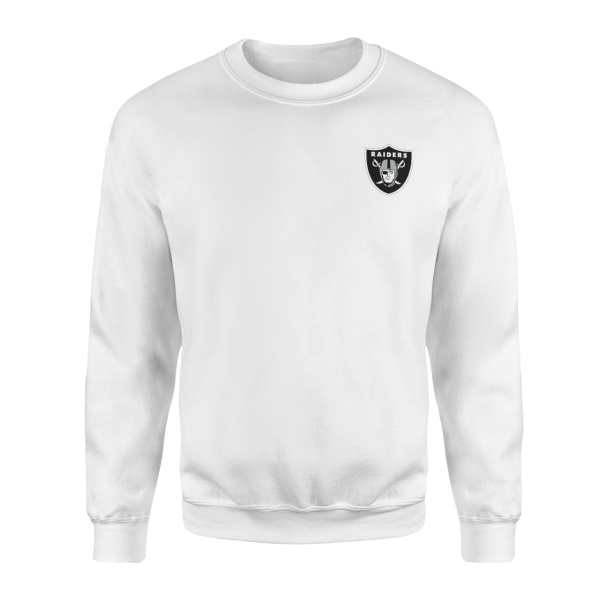 Oakland Raiders Superior Logo Beyaz Sweatshirt