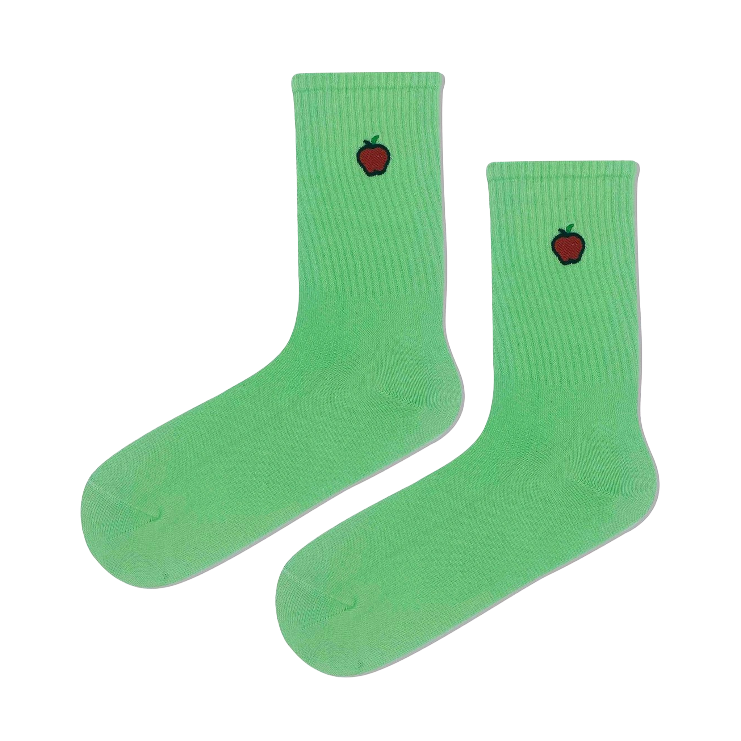 Elma Nakışlı Yeşil Çorap