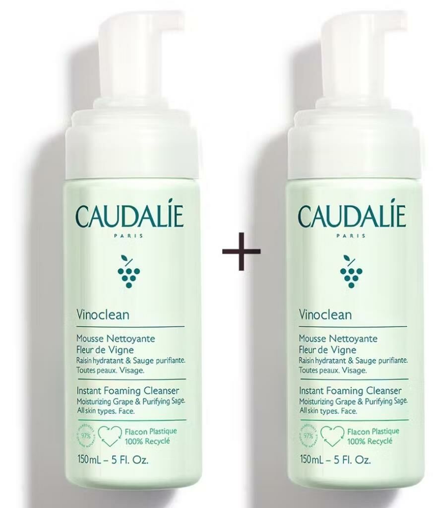 Caudalie Instant Foaming Cleanser 2 x 150 ml - Tüm Cilt Tipleri Için Temizleme Köpüğü - İkincisi %50 İndirimli