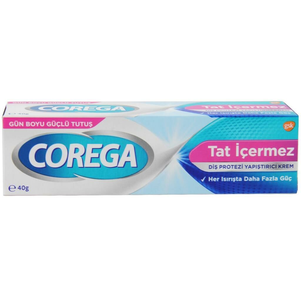 Corega Gün Boyu Güçlü Tutuş Diş Protez Yapıştırıcı Tat İçermez Krem 40 gr SKT:03.27