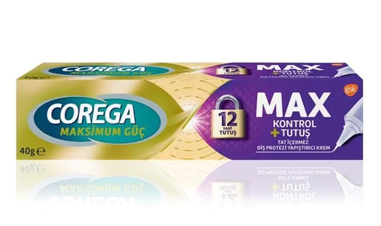 Corega Maksimum Güç Kontrol + Tutuş Diş Protezi Yapıştırıcı Krem 40 gr SKT:03.27