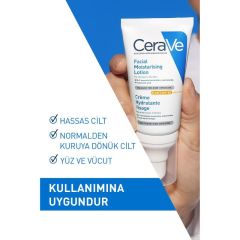 Cerave Yüz Nemlendirici Krem Normal ve Kuruya Dönük Ciltler İçin SPF50 52 ml