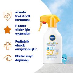 Nivea Sun Babies & Kids Hassas Koruma Güneş Spreyi SPF50+ 270 ML SKT:07.26