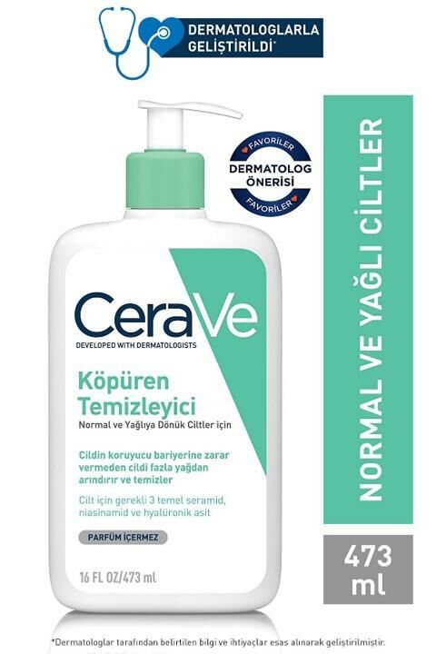Cerave Foaming Cleanser Normal & Yağlıya Dönük Ciltler İçin 473 ml