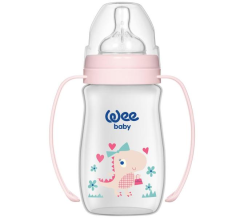 Wee Baby 138 PP Biberon Klasik Kulplu Geniş Ağız 250 ml - Pembe