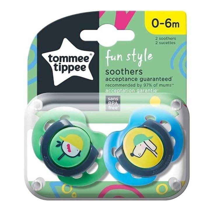 Tommee Tippee Fun Style Ortodontik Emzik 0-6 Ay Desenli Yeşil 2'li