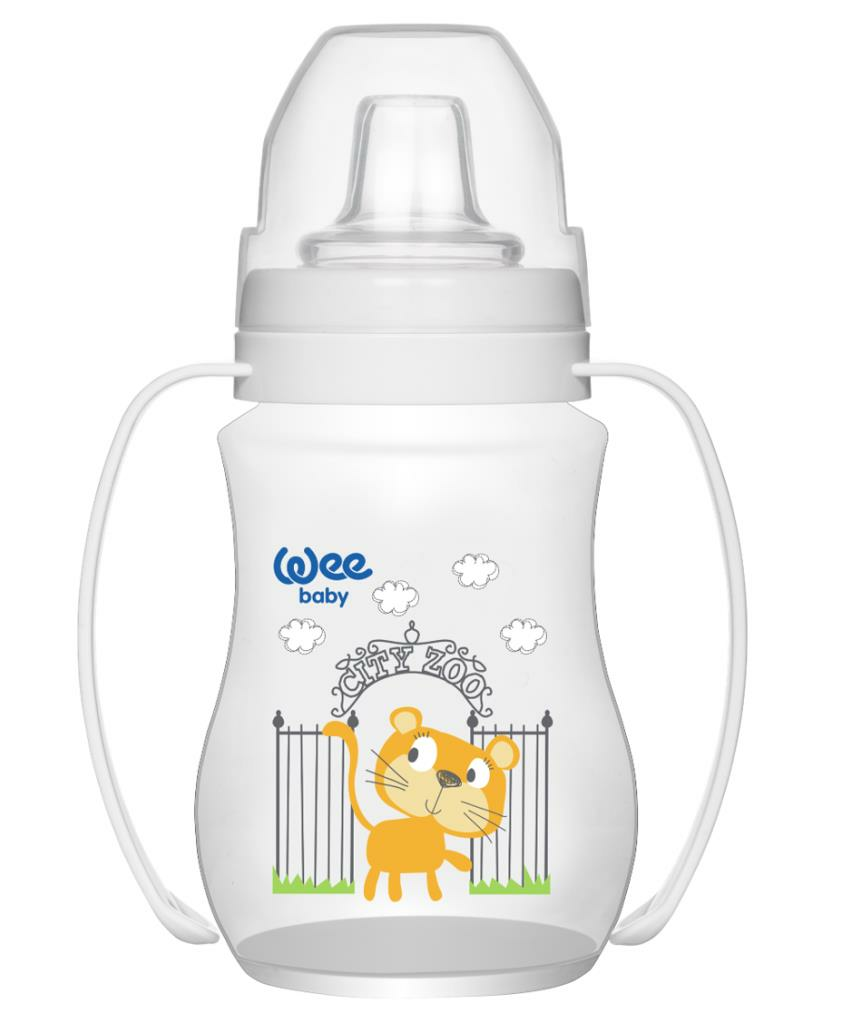 Wee Baby 754 Akıtmaz Kulplu PP Antikolik Bardak 250 ml - Beyaz