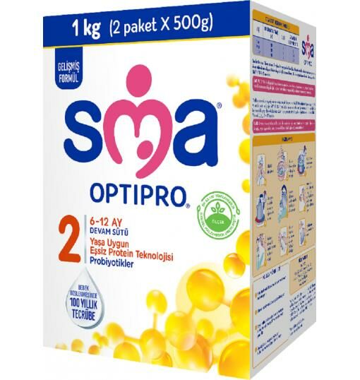 SMA 2 Optipro Probiyotik 6-12 Ay Bebek Sütü 1000 gr SKT:05.25