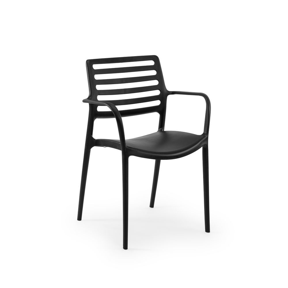 Estetik ve Dayanıklı Siyah Kollu Bahçe Sandalyesi İç ve Dış Mekanlarda Şıklığı ve Konforu Bir Arada Sunar
