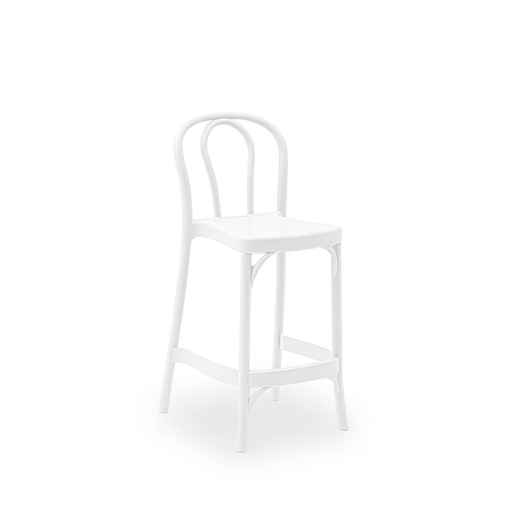 Şık ve Dayanıklı Beyaz Dış Mekan Bar Sandalyesi İç ve Dış Mekanlarda Tercih Edilebilir Mutfak Otel Cafe Restaurant Ev ve Bahçe Bar Sandalyesi
