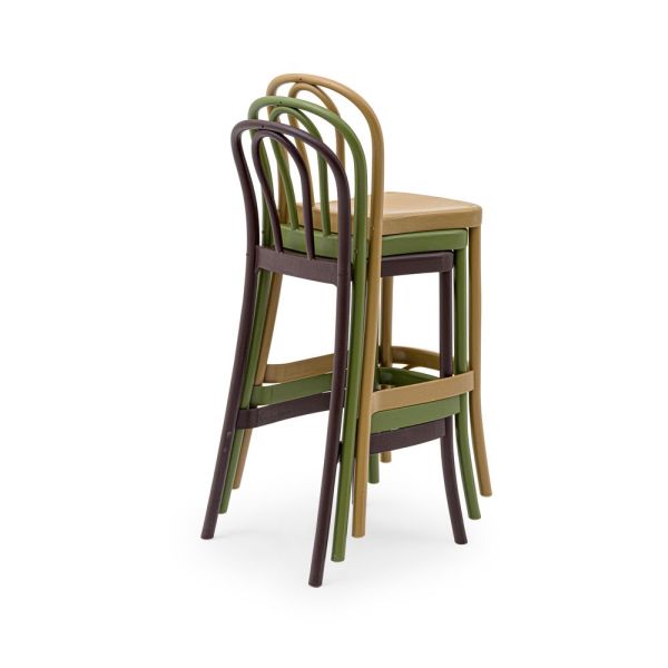 Ahşap Rengi 75 cm Dış Mekan Bahçe Bar Sandalyesi Mutfak Otel Cafe Restoran ve Ev Kullanımı İçin Şık Sandalye
