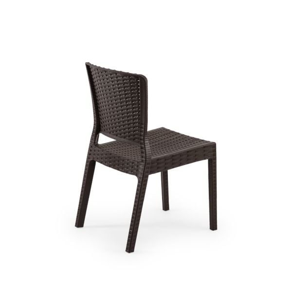 Venge Rengi Kare 4 Kişilik 80x80 cm Rattan Plastik Dış Mekan Bahçe Masa Sandalye Takımı