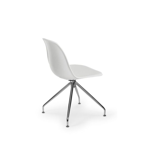 Polipropilen Plastik Oturak Metal Krom Sağa Sola Dönebilir Ayaklı Beyaz Ofis Sandalyesi Fiyatları