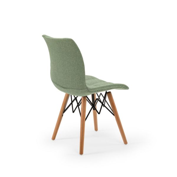 Yeşil Kumaş Kaplamalı Ahşap Ayaklı Sandalye Doğaya Saygılı Tasarımın Zarafeti