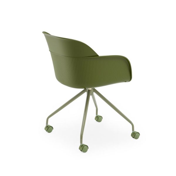 Modern Tasarım Metal Ayaklı Haki Yeşil Ofis Sandalyesi