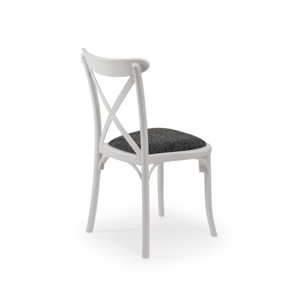 Capri Beyaz Gövde Antrasit Gri Kumaş Döşemeli Sandalye: Estetik ve Dayanıklı TSE Belgeli Yerli Üretim