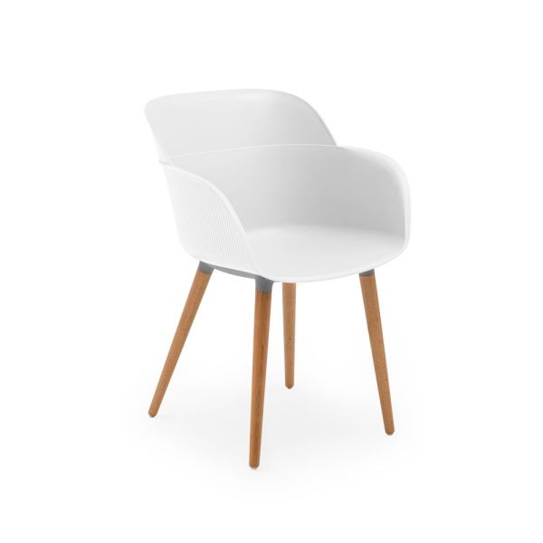 120x77.cm Ahşap Ayak Beyaz Çizilmez Compact Mermer Masa Sandalyesi