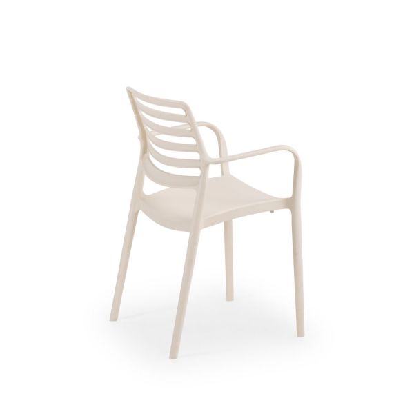 Bej 2 Kişilik 60 cm Yuvarlak Bahçe Masa Sandalye Seti