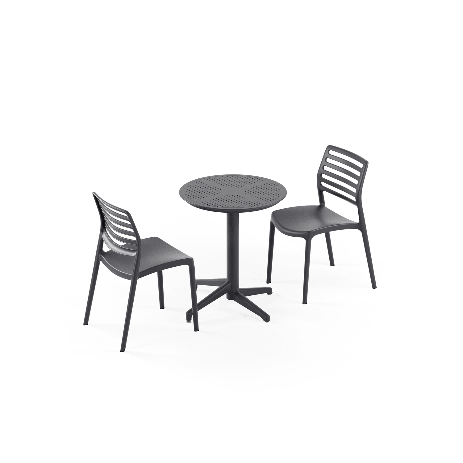 Antrasit Katlanır Bahçe Masa Sandalye Takımı 2 Kişilik