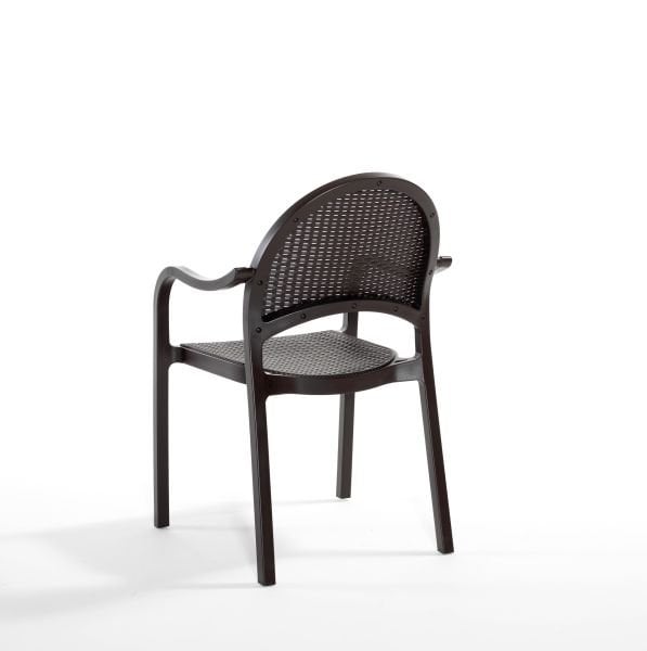 Kahverengi Rattan Bahçe Masa Sandalye Seti 4 Kişilik