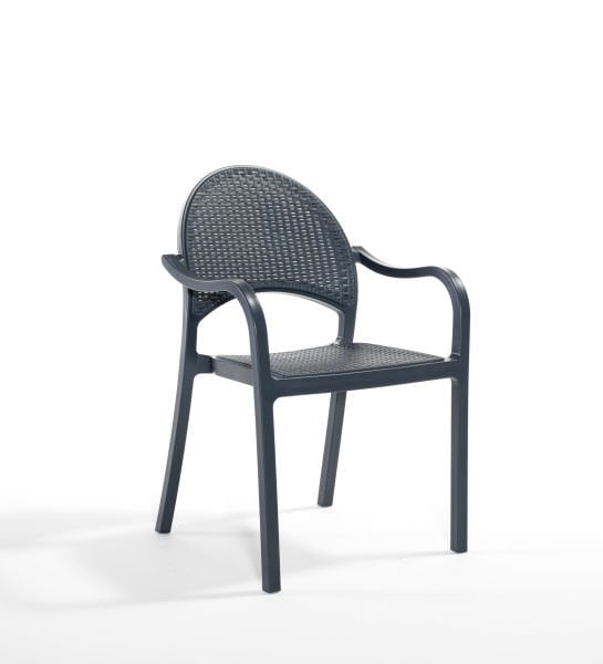 Antrasit Rattan Bahçe Masa Sandalye Seti 6 Kişilik