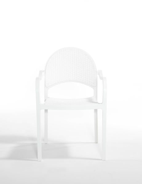 Beyaz Rattan Bahçe Masa Sandalye Seti 6 Kişilik