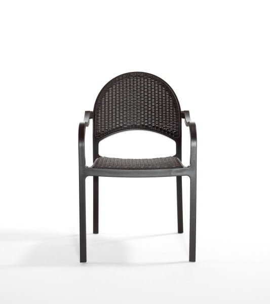 Kahverengi Rattan Bahçe Masa Sandalye Takımı 6 Kişilik