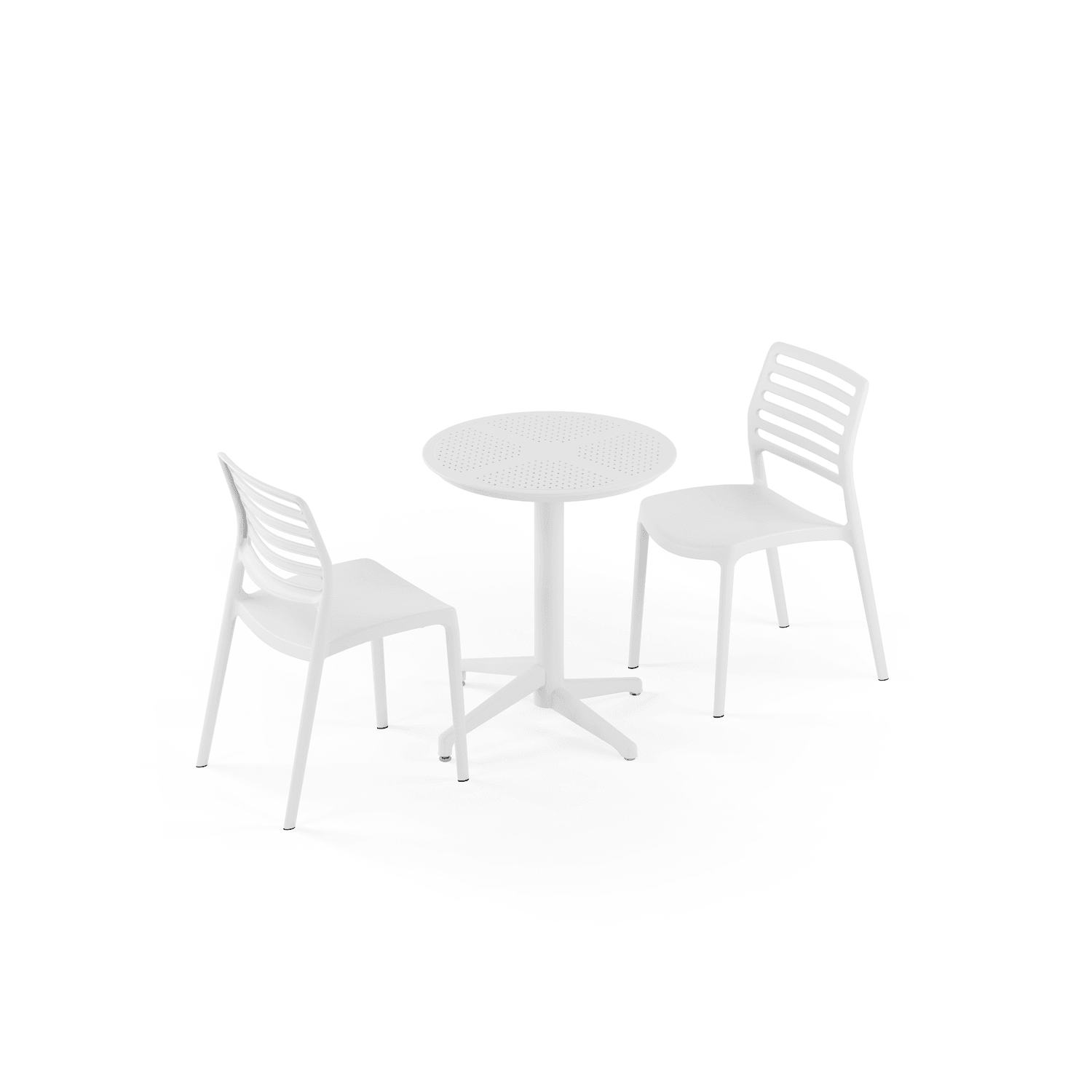 Beyaz Yuvarlak Dış Mekan Bahçe Masa Sandalye Takımı