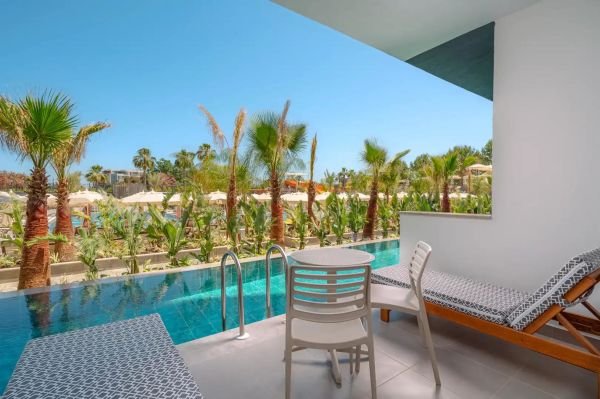 Bej Yuvarlak Bahçe Masa Sandalye Takımı 2 Kişilik