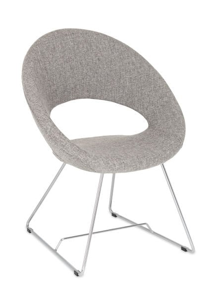 Yoji Açık Gri Kumaş Ofis Bekleme Sandalyesi – Ergonomik, Şık ve Dayanıklı Bekleme Koltuğu | Metal Krom Tel Ayaklı, Terletmez Kumaş Döşemeli, Modern ve Konforlu Lobi & Bekleme Salonu Sandalyesi