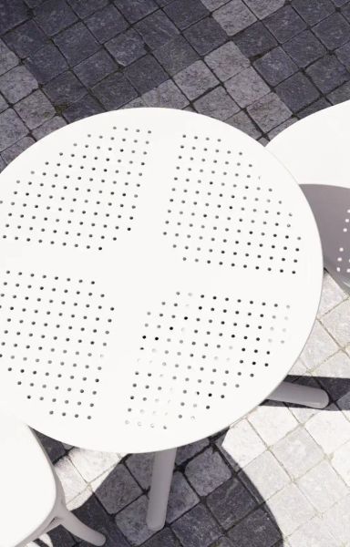 Beyaz Yuvarlak Dış Mekan Bahçe Masası 60 cm