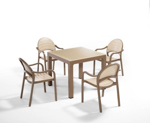 Çöl Kahve Cappucino Bahçe Masa Sandalye Takımı 4 Kişilik