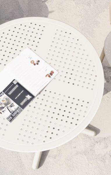 Katlanır Siyah Yuvarlak Bahçe Masası 60 cm Dış Mekan