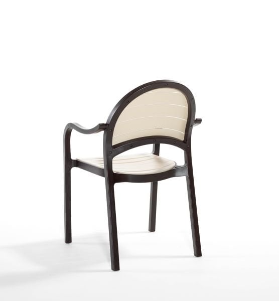 Kahverengi Cappucino Bahçe Masa Sandalye Takımı 4 Kişilik