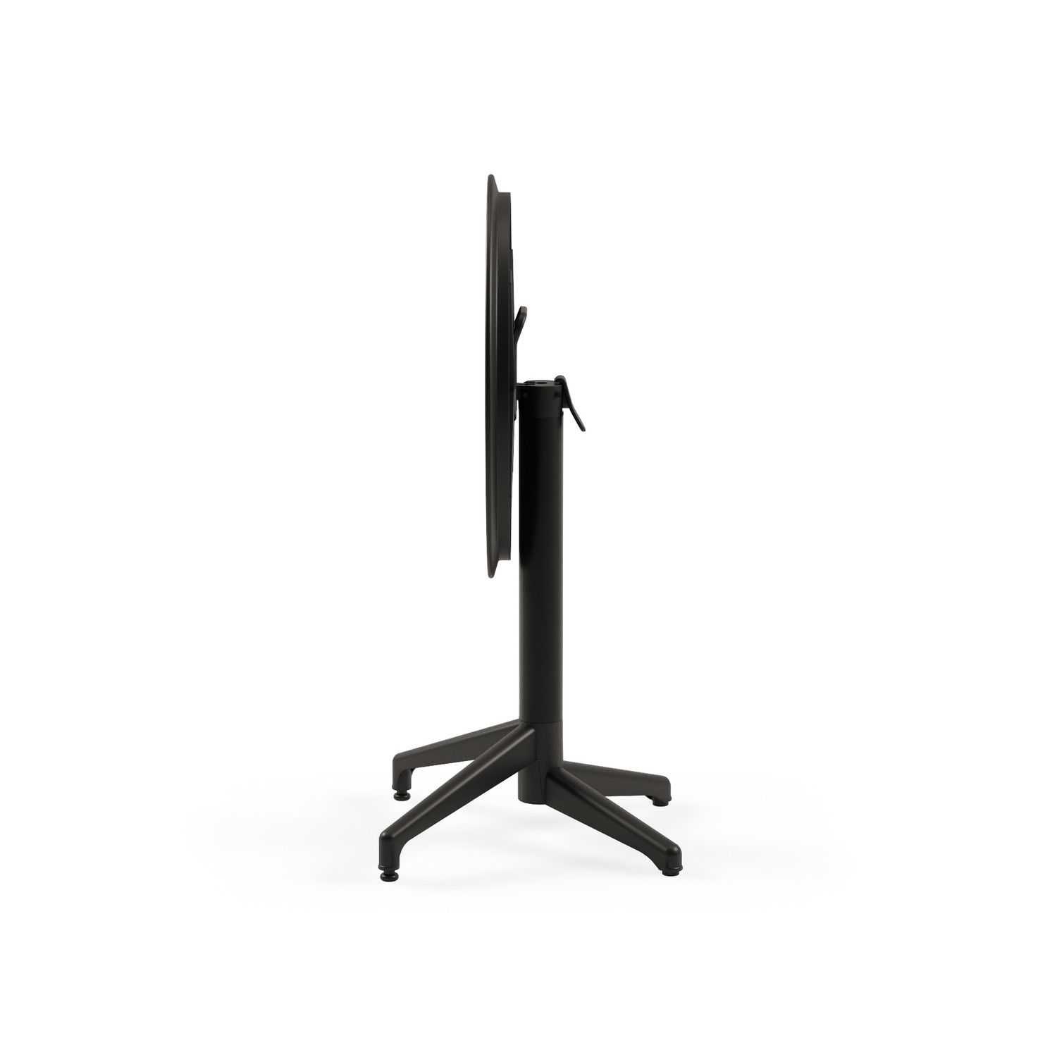 Katlanır Siyah Yuvarlak Bahçe Masası 60 cm Dış Mekan