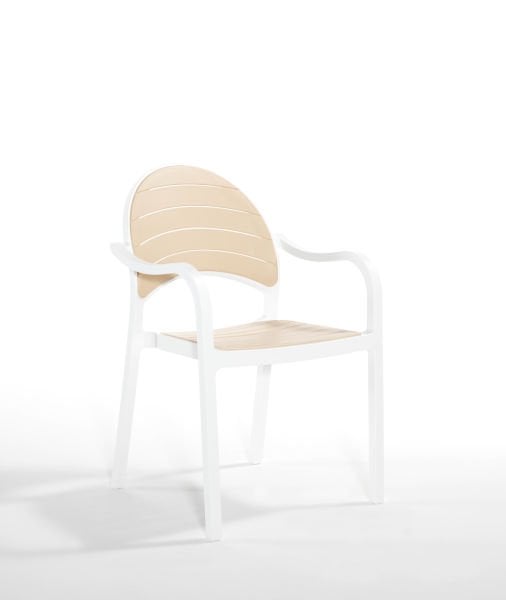 Beyaz Fil Dişi Bahçe Masa Sandalye Takımı 6 Kişilik