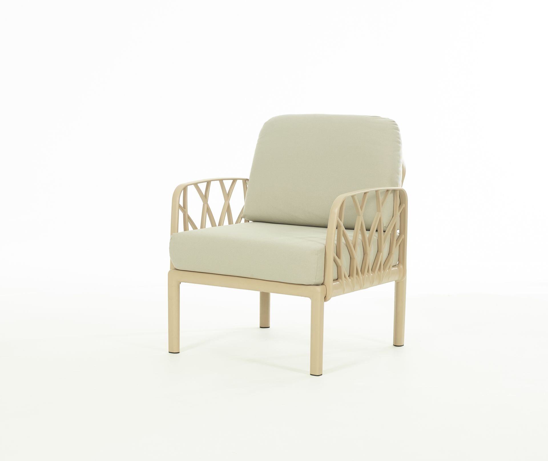 Cappucino Bej Kumaş Minderli Tekli Bahçe Koltuğu